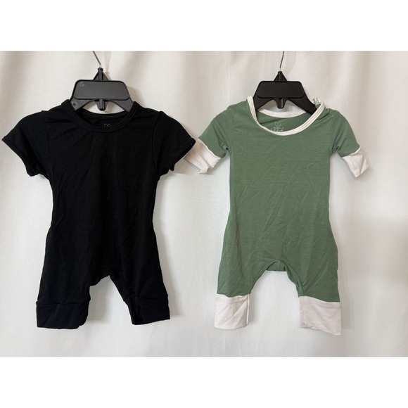 Other - LOT OF 2 The Simple Seed Short Sleeve Romper ~Newborn~ Bamboo Viscose Blend  D75